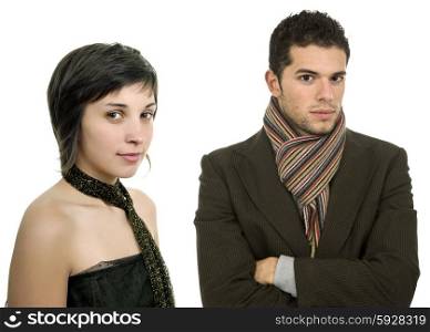 young fashion couple isolated on white background