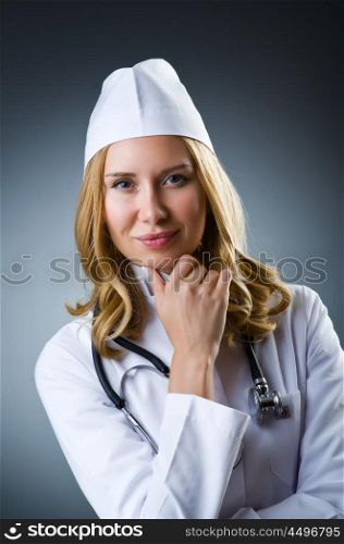 Young female doctor with stethoscope