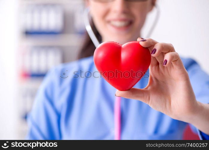 Young female doctor working in the clinic 