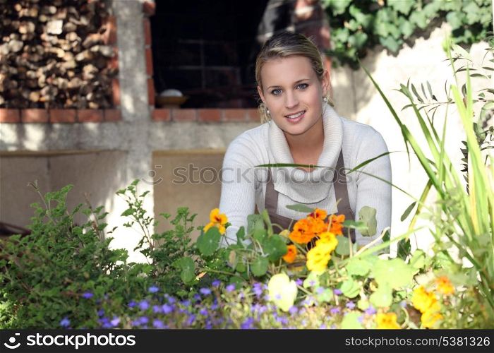 Young female gardener