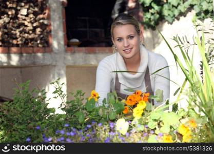 Young female gardener