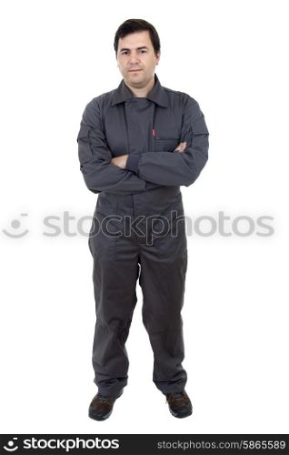 young foreman isolated on white background