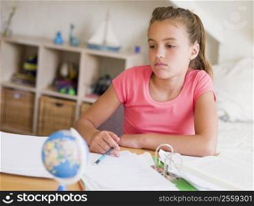 Young Girl Doing Her Homework