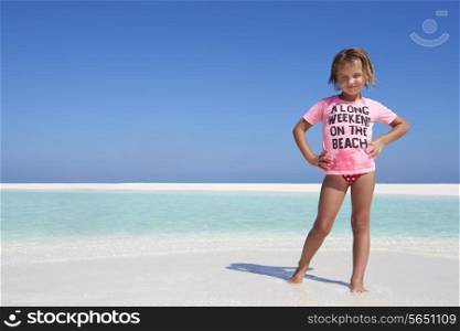 Young Girl Enjoying Beach Holiday