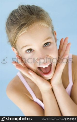 Young girl excited and happy