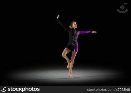 Young girl figure skater (half-isolated version)