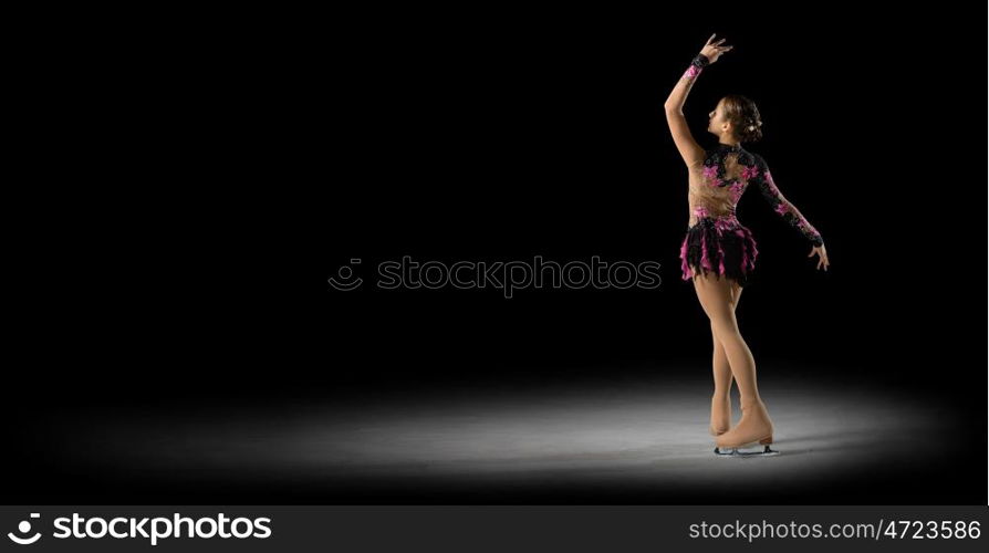 Young girl figure skater (half-isolated version)