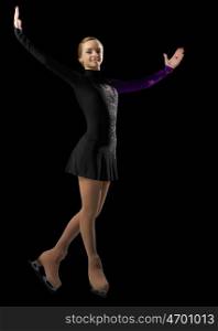 Young girl figure skater (isolated version)