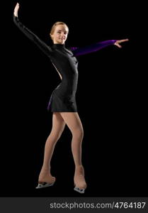 Young girl figure skater (isolated version)