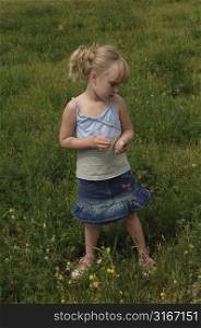 Young girl in a field.
