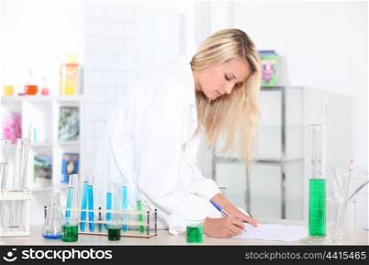 young girl in a lab