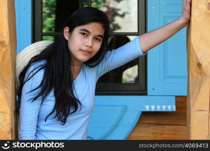 Young girl in a window