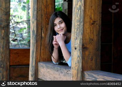 Young girl in a window