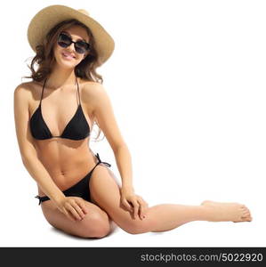 Young girl in bikini isolated