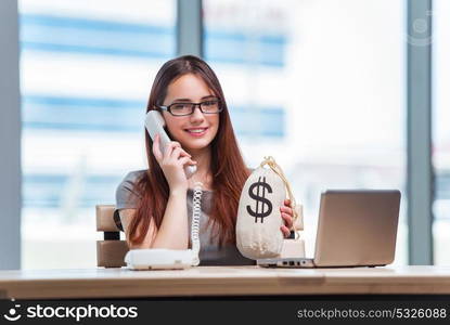 Young girl in online business concept