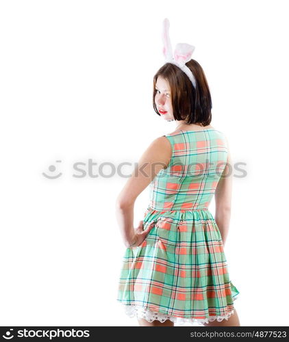 young girl in rabbit costume