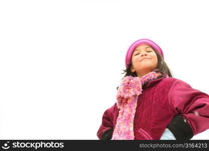 Young girl in the snow