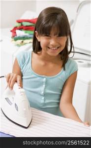 Young Girl Ironing