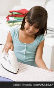 Young Girl Ironing
