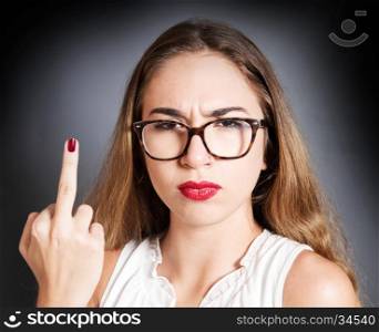 young girl is horny middle finger