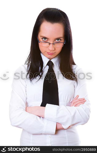 Young girl isolated on the white background