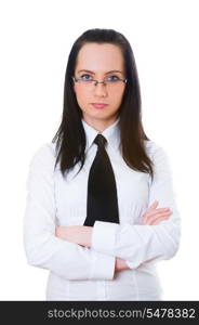 Young girl isolated on the white background