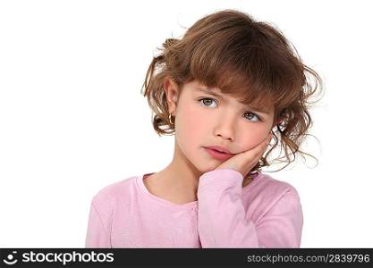 Young girl looking worried