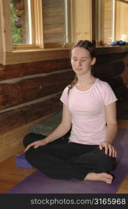 Young girl meditating