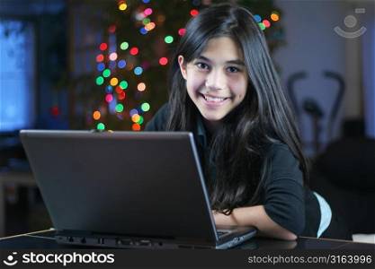 Young girl on a laptop