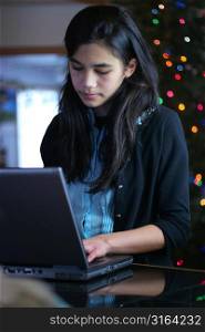 Young girl on a laptop