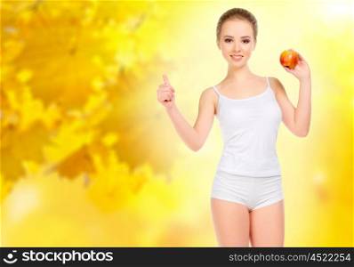 Young girl on autumnal background