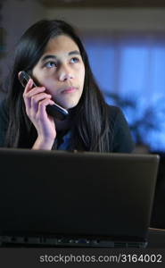 Young girl on the phone