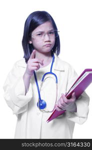 Young girl pretending to be a doctor