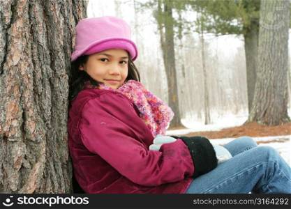 Young girl sitting