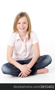 Young Girl Sitting In Studio