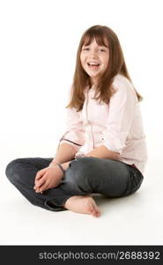 Young Girl Sitting In Studio