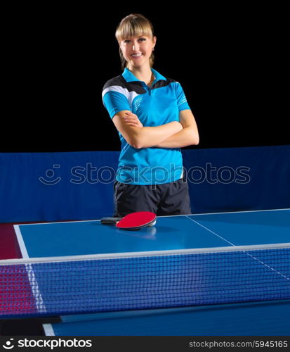 Young girl table tennis player (isolated ver)