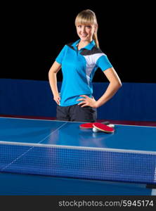 Young girl table tennis player (isolated ver)