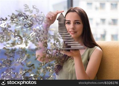 Young girl thinking of career ladder
