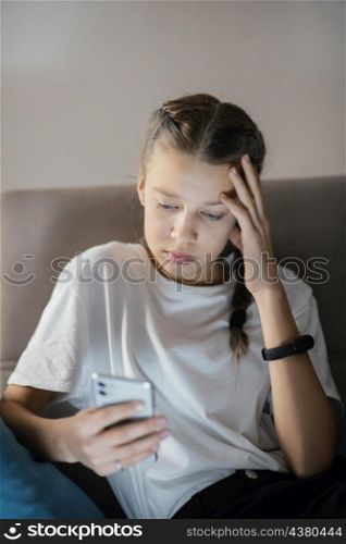 young girl using mobile