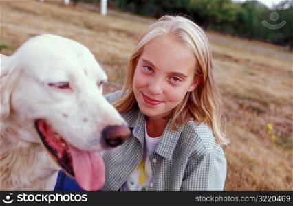 Young Girl with Dog