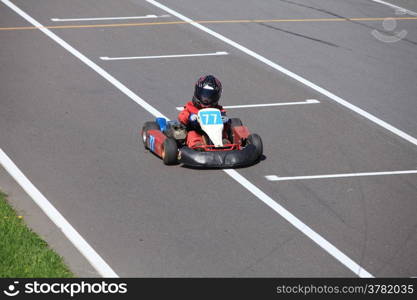 young Go-Carting Racer finish