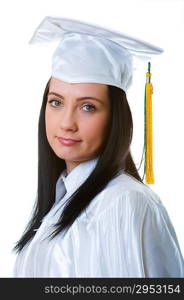 Young graduate isolated on the white background