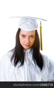 Young graduate isolated on the white background