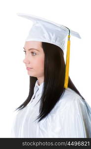 Young graduate isolated on the white background