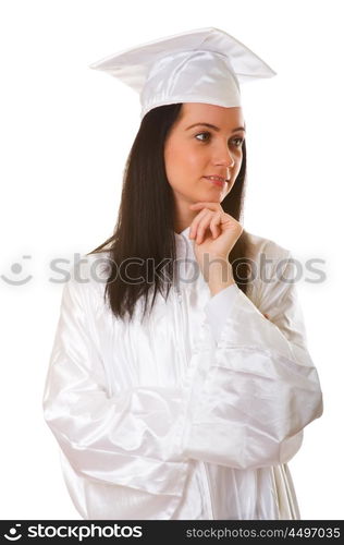 Young graduate isolated on the white background