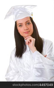 Young graduate isolated on the white background