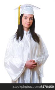 Young graduate isolated on the white background