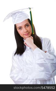 Young graduate isolated on the white background