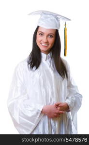 Young graduate isolated on the white background